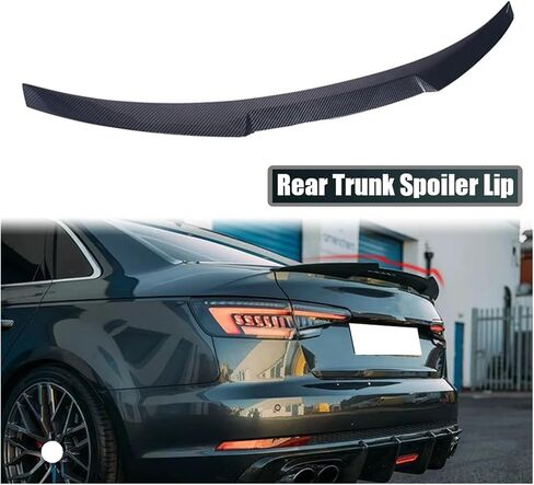 الأسود/الكربون مظهر المفسد الخلفي جناح الشفاه الخلفية المفسد الجذع الشفاه الشفة الشفة الشفة Audi A4 B9 S4 S-Line 2017-2020 (Black Black) in Kuwait