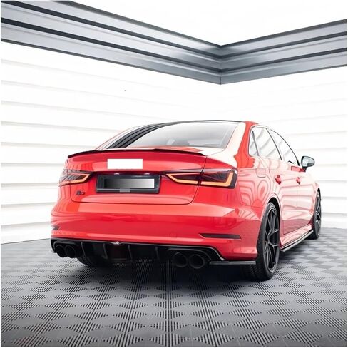 Gloss Black Maxton Style Car Trunk Spoiler Wings متوافقة مع Audi A3 8V S-Line S3 RS3 Sedan 2013-2020 المفسد المفسد. in Kuwait