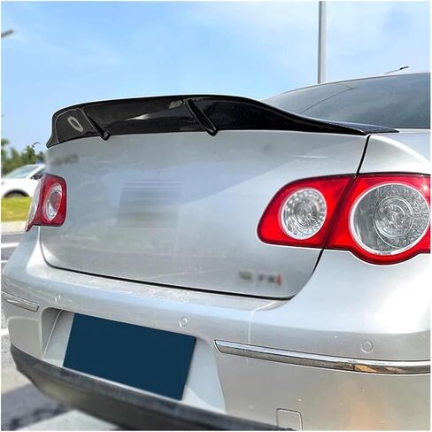 Compatible For Volkswagen Passat B6 2005-2010 Spoiler Carbon Fiber Auto Rear Trunk Wing Type R Ducktail Lip Accessories(Unpainted) in Saudi Arabia