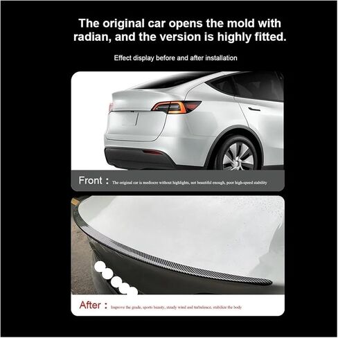 Rear Trunk Spoiler Compatible For Tesla Model 3 Model Y 2017-2023 Compatible For Model 3 Highland 2024 Carbon Fiber ABS Wing Car Exterior Accessories(New3 Glossy Black P) in Saudi Arabia