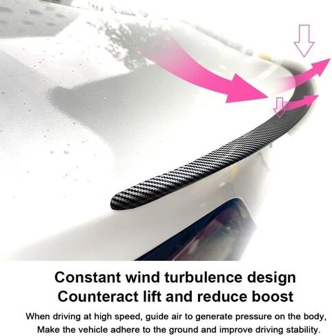 Rear Trunk Spoiler Compatible For Tesla Model 3 Model Y 2017-2023 Compatible For Model 3 Highland 2024 Carbon Fiber ABS Wing Car Exterior Accessories(New3 Glossy Black P) in Saudi Arabia
