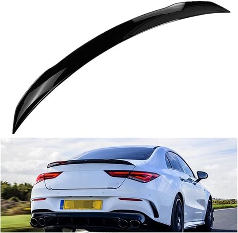 C118 Rear Spoiler Compatible For Benz CLA Class W118 2019-2020 CLA250 CLA200 CLA220 ABS Spoiler Car Rear Wing Lip Trunk Spoiler(Carbon Fiber Style) in Saudi Arabia