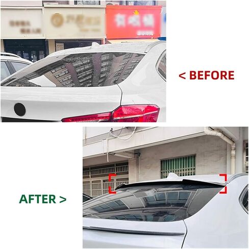 خلع خلفي خلاب الشفاه متوافق مع BMW X6 F16 2015-2019 مفسد ذيل لامع اللمعان الجذع الجزء العلوي من جناح دب البط (أسود الكربون) in Saudi Arabia