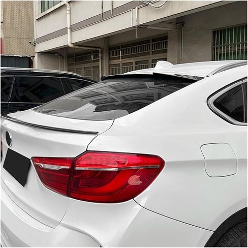 خلع خلفي خلاب الشفاه متوافق مع BMW X6 F16 2015-2019 مفسد ذيل لامع اللمعان الجذع الجزء العلوي من جناح دب البط (أسود الكربون) in Saudi Arabia