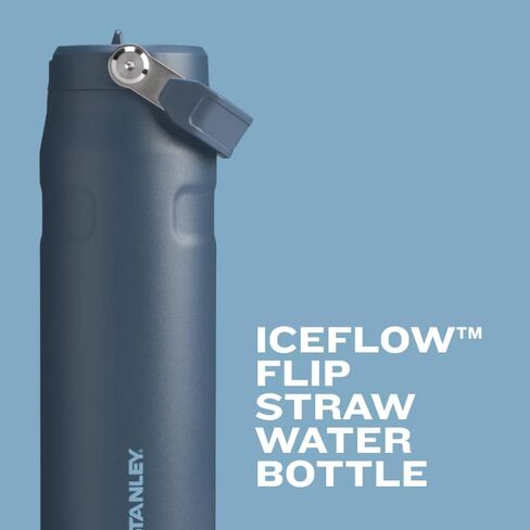 زجاجة مياه ستانلي IceFlow Flip Straw 2.0 50 أونصة | شفاطة مدمجة بفتحة أكبر | خفيفة الوزن ومقاومة للتسرب | ستانلس ستيل معزول | خالية من مادة BPA | رماد in Saudi Arabia