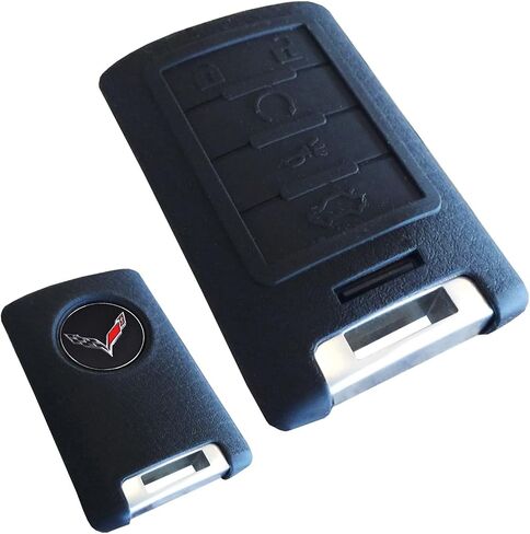 iJDMTOY Black Soft Silicone Smart Key Fob Cover Case, Compatible with Cadillac Escalade ATS CTS DTS XTS SRX, Compatible with Chevy C7 Corvette, etc in Saudi Arabia
