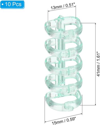 PATIKIL 5-Ring Binding Rings, 1.61"x 0.59" 10 Pack Plastic Round Loose-Leaf Rings Comb Folio Binder for Notebook Album and Office Supplies, Black in Saudi Arabia