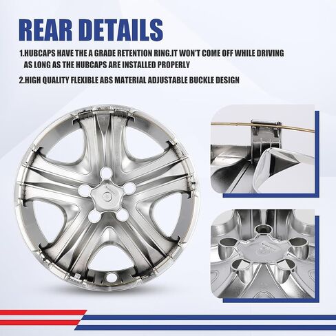 تغطية عجلة Hubcaps 17 بوصة من أجل تويوتا RAV4 2013 2014 2015 2015 2017 2018 ، R17 Wheel Rims Cover Cover Caps Snap على السيارة ، مواد ABS ، مجموعة من 4 ، Silver & Black Lacquer in Kuwait