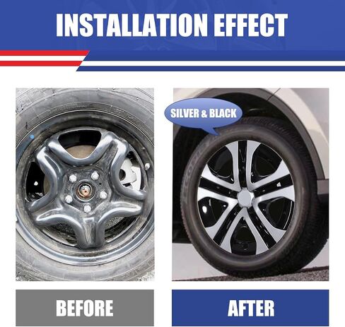 تغطية عجلة Hubcaps 17 بوصة من أجل تويوتا RAV4 2013 2014 2015 2015 2017 2018 ، R17 Wheel Rims Cover Cover Caps Snap على السيارة ، مواد ABS ، مجموعة من 4 ، Silver & Black Lacquer in Kuwait