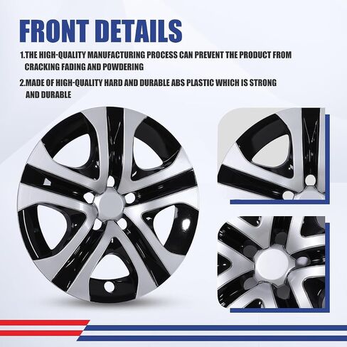 تغطية عجلة Hubcaps 17 بوصة من أجل تويوتا RAV4 2013 2014 2015 2015 2017 2018 ، R17 Wheel Rims Cover Cover Caps Snap على السيارة ، مواد ABS ، مجموعة من 4 ، Silver & Black Lacquer in Kuwait
