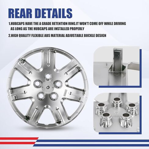 Roxx 4pcs مجموعة 16 بوصة العجلة حافة الغلاف البديل Hubcaps ل Honda Civic 2006-2011 (فقط مناسبة للعجلات الصلب) ، الترباس على قبعة محور شاحنة السيارة (5104 ، Chrome) in Kuwait