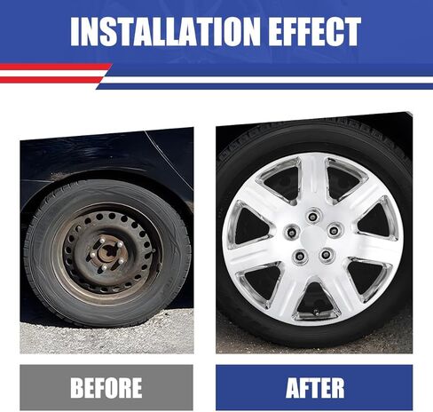 Roxx 4pcs مجموعة 16 بوصة العجلة حافة الغلاف البديل Hubcaps ل Honda Civic 2006-2011 (فقط مناسبة للعجلات الصلب) ، الترباس على قبعة محور شاحنة السيارة (5104 ، Chrome) in Kuwait