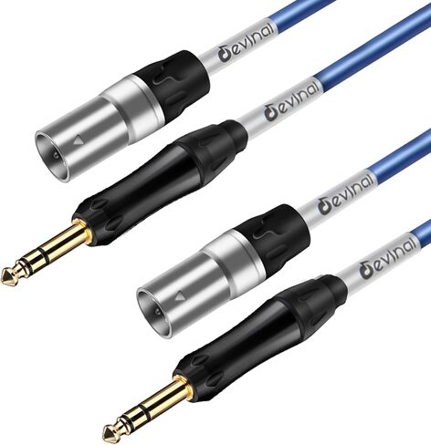 Devinal XLR Female to 1/4 inch TRS Cable Hi-Fi Grade Balanced Female XLR to Quarter inch 6.35mm TRS Interconnect Cord Patch Cable for for Microphone, Mixer, Speakers 12 inches 2pack in Saudi Arabia