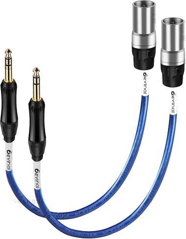 Devinal XLR Female to 1/4 inch TRS Cable Hi-Fi Grade Balanced Female XLR to Quarter inch 6.35mm TRS Interconnect Cord Patch Cable for for Microphone, Mixer, Speakers 12 inches 2pack in Saudi Arabia