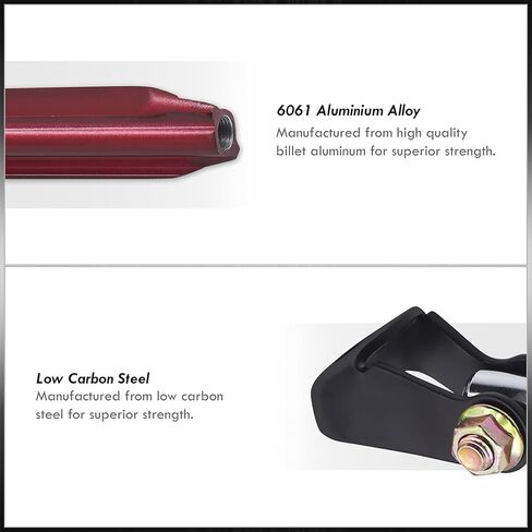 AJP Distributors JDM Sport Suspension Front Lower Body Chassis Red Aluminum Strut Tower Brace Tie Bar Stabilizer Rod Support Arm Compatible/Replacement For Probe MX6 2.0L L4 1993 1994 1995 1996 1997 in Kuwait