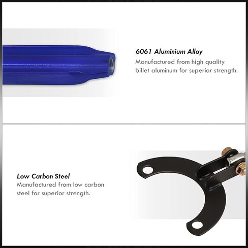 AJP Distributors JDM Sports SPORTER الخلفي العلوي من الألومنيوم هيكل الدعم الدعم لدعم Stabilizer Tower Tie Bar ARM ROD ROD Blue متوافق/بديل لـ Mirage 1998 1998 1999 2000 2001 97 98 99 00 01 in Kuwait