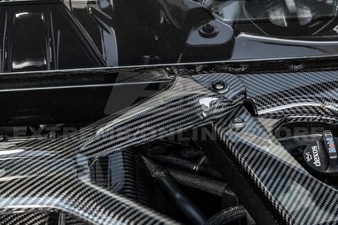 Replacement For 2020-Present Chevrolet Corvette C8 Coupe Models | GM Factory Style Dry Pre-Preg Carbon Fiber Rear Engine Bay X-Brace Struct Bar Without Jake Skull Logo (Black Carbon Fiber W/OUT Logo) in Saudi Arabia