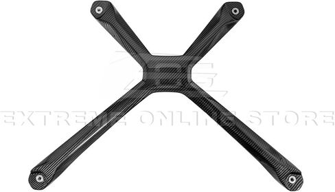 Replacement For 2020-Present Chevrolet Corvette C8 Coupe Models | GM Factory Style Dry Pre-Preg Carbon Fiber Rear Engine Bay X-Brace Struct Bar Without Jake Skull Logo (Black Carbon Fiber W/OUT Logo) in Saudi Arabia