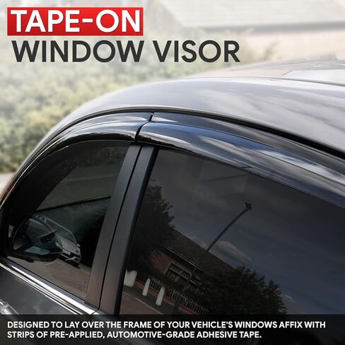 DNA MOTORING WVS-057 Dark Smoke Vent Window Visor Deflector Rain/Sun Guard, 4 Piece in Saudi Arabia