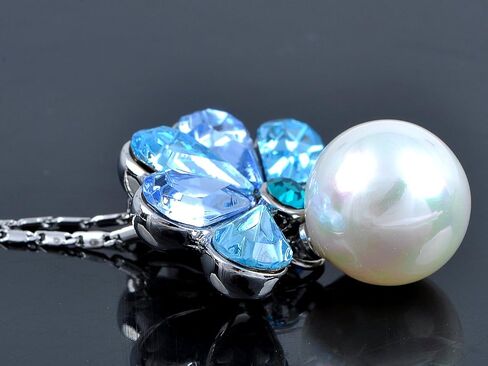 Alilang Womens Golden Tone Light Blue Peacock Bird Bird Tail Netlace قلادة قلادة in Saudi Arabia