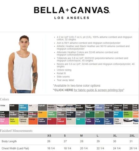 حبر غرزة Usisex 3480 Bella Custom Design الخاص بك في المقام الأول من قمم الدبابات للطباعة الخلفية - متعدد الألوان - ألوان متعددة in Kuwait