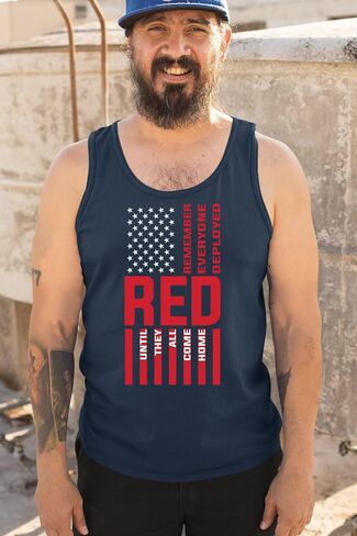 تذكر أن كل شخص قام بتشغيل Tank Top حتى يعودوا جميعًا إلى المنزل الأحمر الجمعة العسكرية للرجال الأمريكيين الأمريكيين in Kuwait