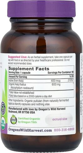 Oregon's Wild Harvest Organic Kelp, 90 Organic Vegan Capsules in Saudi Arabia