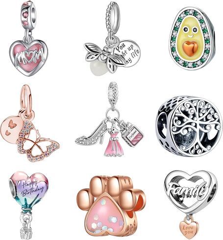 9PCS European Charms Beads Pendant For Bracelet, Charms DIY Bracelets Necklace Jewellery Gift in Saudi Arabia