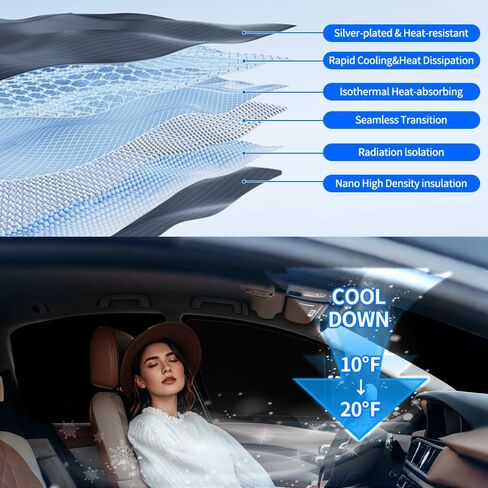 نافذة Sunshade ملائمة ل Toyota Highlander 2014-2019 الملحقات ， الزجاج الأمامي Sun Shade Side Cover Kit Block أشعة الحرارة الحرارية للحفاظ على محاصر الحدود in Kuwait