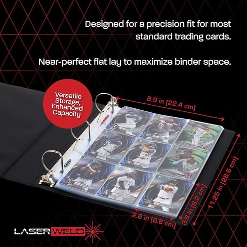 LaserWeld 9 Pocket Pages 50 BCW LaserWeld 9 Pocket Pages | Premium Ultra Flat and Clear Pocket Pages for Cards - 50 Page Pack | Trading Card Binder Sleeves for Pokemom, MTG, Yugioh, and MorePage Pack in Saudi Arabia