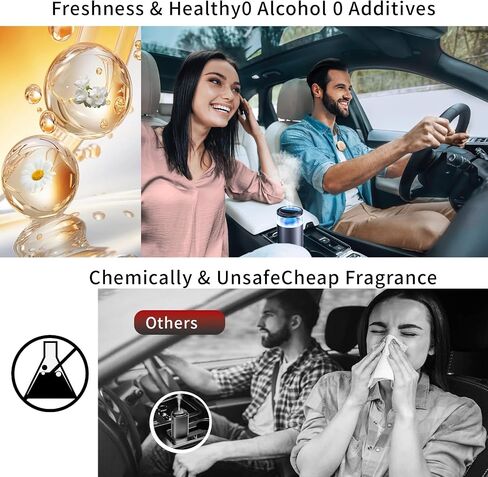 معطر هواء السيارات الذكي ، ناشر السيارات ، 2026 تم ترقيته 8 ضوء محيط ملون ، قابل لإعادة الشحن ، شدة طويلة الأمد ، تلقائي ، يستمر 6 أشهر ، وروائح العطور إعادة ملء X2 للسيارة ، وغرفة النوم والمكتب in Saudi Arabia