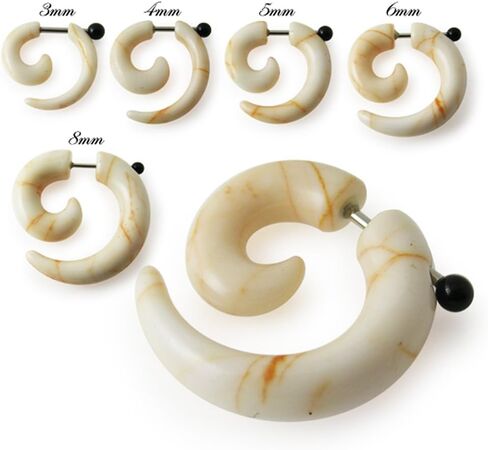 نمط الرخام الحلزوني للأشعة فوق البنفسجية مع 16 Gauge 316L Surgical Steel Fake Ear Clop - Fauxs Slop - Gauge قرط الجسم مجوهرات ثقب الجسم in Saudi Arabia