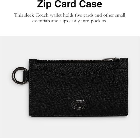 محفظة سفر ملحق البطاقة في Coach Men zip ، الأسود in Saudi Arabia