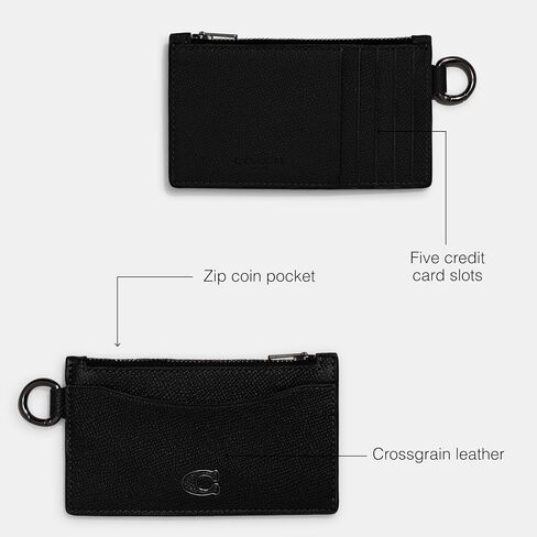 محفظة سفر ملحق البطاقة في Coach Men zip ، الأسود in Saudi Arabia
