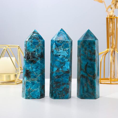 Runyangshi Large Clear Quartz Healing Crystal Wand 4.72"-5" Natural Crystal Tower 6 Faceted Single Point Crystal Prism Wand Natural Quartz Stones for Meditation Reiki Chakra Therapy Home Decor Gift in Saudi Arabia