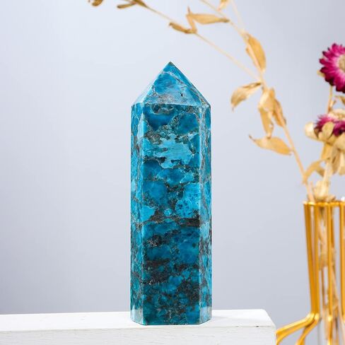 Runyangshi Large Clear Quartz Healing Crystal Wand 4.72"-5" Natural Crystal Tower 6 Faceted Single Point Crystal Prism Wand Natural Quartz Stones for Meditation Reiki Chakra Therapy Home Decor Gift in Saudi Arabia