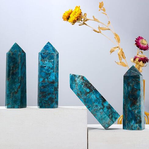 Runyangshi Large Clear Quartz Healing Crystal Wand 4.72"-5" Natural Crystal Tower 6 Faceted Single Point Crystal Prism Wand Natural Quartz Stones for Meditation Reiki Chakra Therapy Home Decor Gift in Saudi Arabia