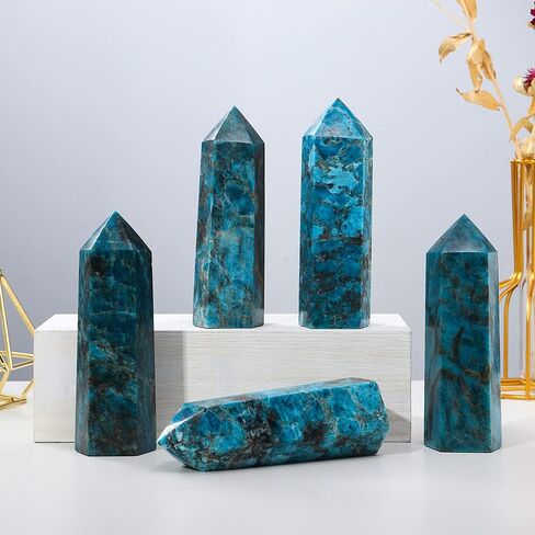 Runyangshi Large Clear Quartz Healing Crystal Wand 4.72"-5" Natural Crystal Tower 6 Faceted Single Point Crystal Prism Wand Natural Quartz Stones for Meditation Reiki Chakra Therapy Home Decor Gift in Saudi Arabia