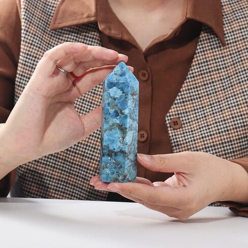 Runyangshi Large Clear Quartz Healing Crystal Wand 4.72"-5" Natural Crystal Tower 6 Faceted Single Point Crystal Prism Wand Natural Quartz Stones for Meditation Reiki Chakra Therapy Home Decor Gift in Saudi Arabia