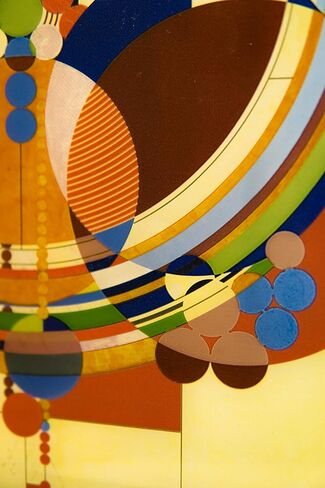 Ebros Frank Lloyd Wright March Balloons Celebration Stained Glass Art Panel Wall Hanging Decor Or Desktop Plaque with Wooden Base Stand 10" Tall in Saudi Arabia