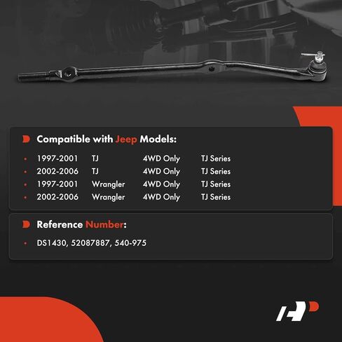A-Premium Front Right At Steering Arm Steering Drag Link, Compatible with Jeep TJ Series - Wrangler 1997-2006, TJ 1997-2006, 4WD Only in Saudi Arabia