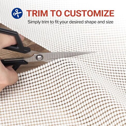 Non Slip Rug Pad 5x7 Feet, Anti Skid Mat for Under Area Rugs, Keeps Rugs in Position and Safe, Thick Cushioned Carpet Pad for Hardwood Floors Protection in Saudi Arabia