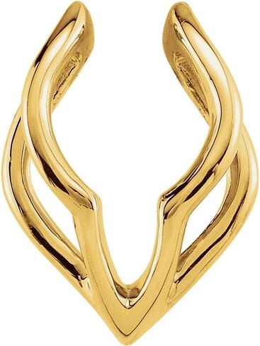 Semi-Polished 14k Yellow Gold Pendant Enhancer Fine Jewelry for Women Gifts for Her (22.75x17mm, Mounting Only, Not All Stones Included) in Saudi Arabia