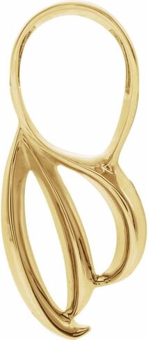 Semi-Polished 14k Yellow Gold Pendant Enhancer Fine Jewelry for Women Gifts for Her (32x12mm, Mounting Only, Not All Stones Included) in Saudi Arabia