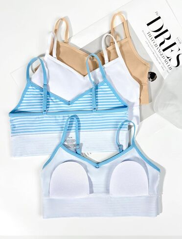 Livona 3 Pack Training Bras for Girls - Sports, Fitness, Padded Everyday Bralette, Crop Cami Tank Top (6-14) in Saudi Arabia