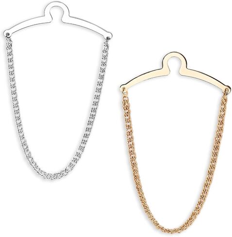 2 Packs Tie Chain for Men – Fashion Necktie Clips and Chains, Men’s Accessories with Ring Clasps for Suits, Neckties, Vests & Trousers – Elegant Tie Pins and Tacks for Business and Wedding Wear in Saudi Arabia
