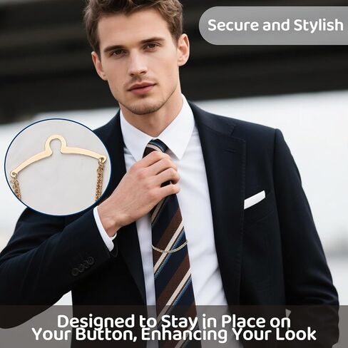 2 Packs Tie Chain for Men – Fashion Necktie Clips and Chains, Men’s Accessories with Ring Clasps for Suits, Neckties, Vests & Trousers – Elegant Tie Pins and Tacks for Business and Wedding Wear in Saudi Arabia
