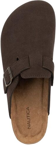Nautica Women Mens Clogs Mules Vegan Suede Cork Footbed Buckle Sandals Comfort Potato Shoes with Arch Support (Faux Fur/Smooth) in Saudi Arabia