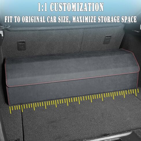 منظم الجذع لفورد برونكو/سبورت 2021-2025 - صندوق تخزين من جلد الكانتارا الرمادي ، الدقة المصممة خصيصًا ، تعظيم التخزين الخاص بك ، مربعات منظمة جذع كبيرة قابلة للطي مع 3 مقصورات in Kuwait