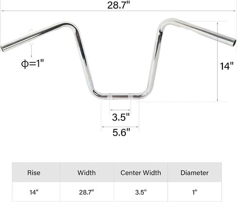 TCMT Black 14" Rise Drag Ape Hanger Bar 1" HandleBar Fits For Harley Sportster XL 883 1200 in Saudi Arabia